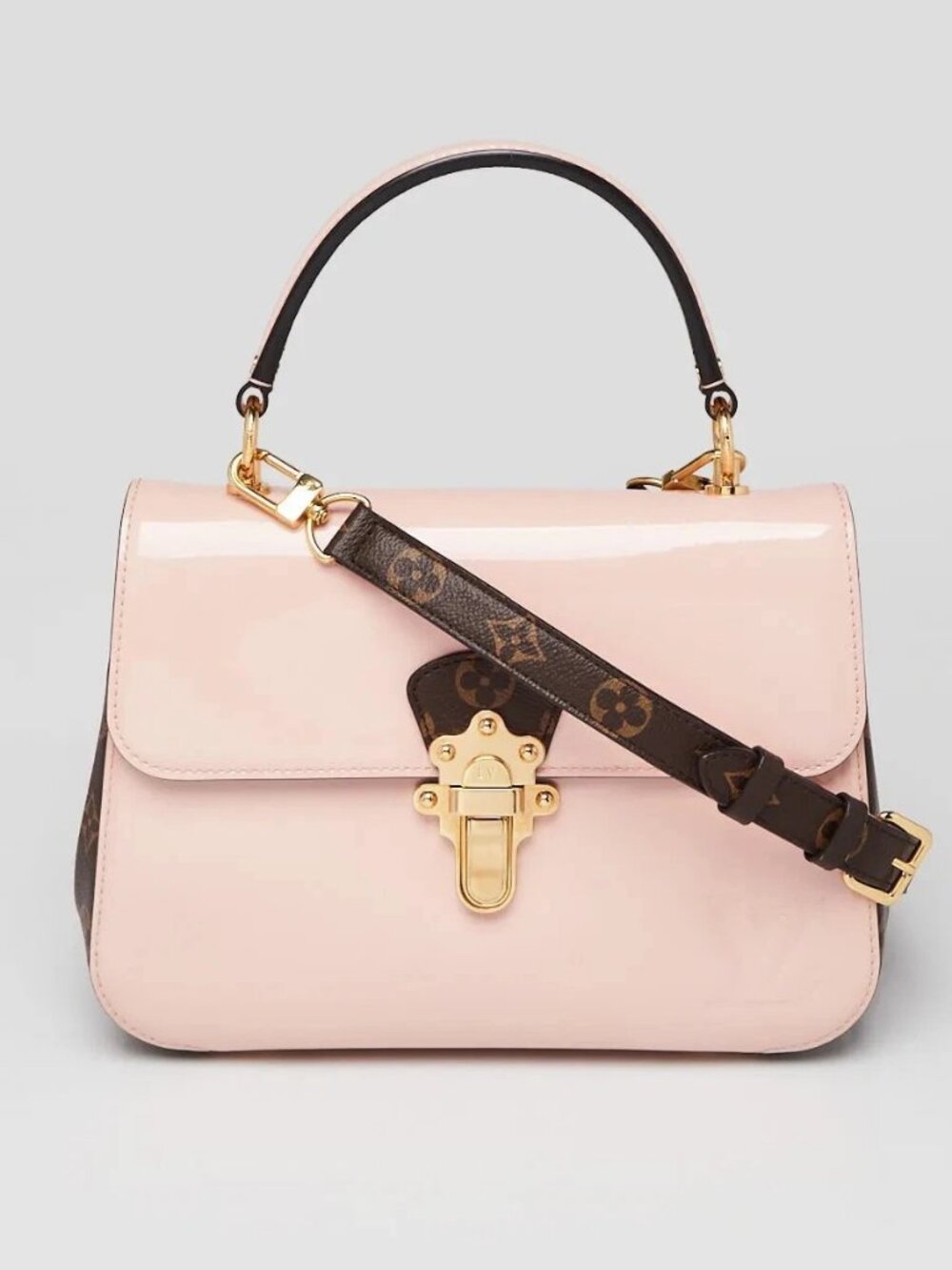 Louis Vuitton Rose Ballerine Vernis and Monogram Cherrywood Bag